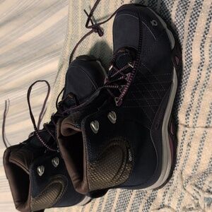 Women's Outdoor Hiking Boots - Navy and Brown
